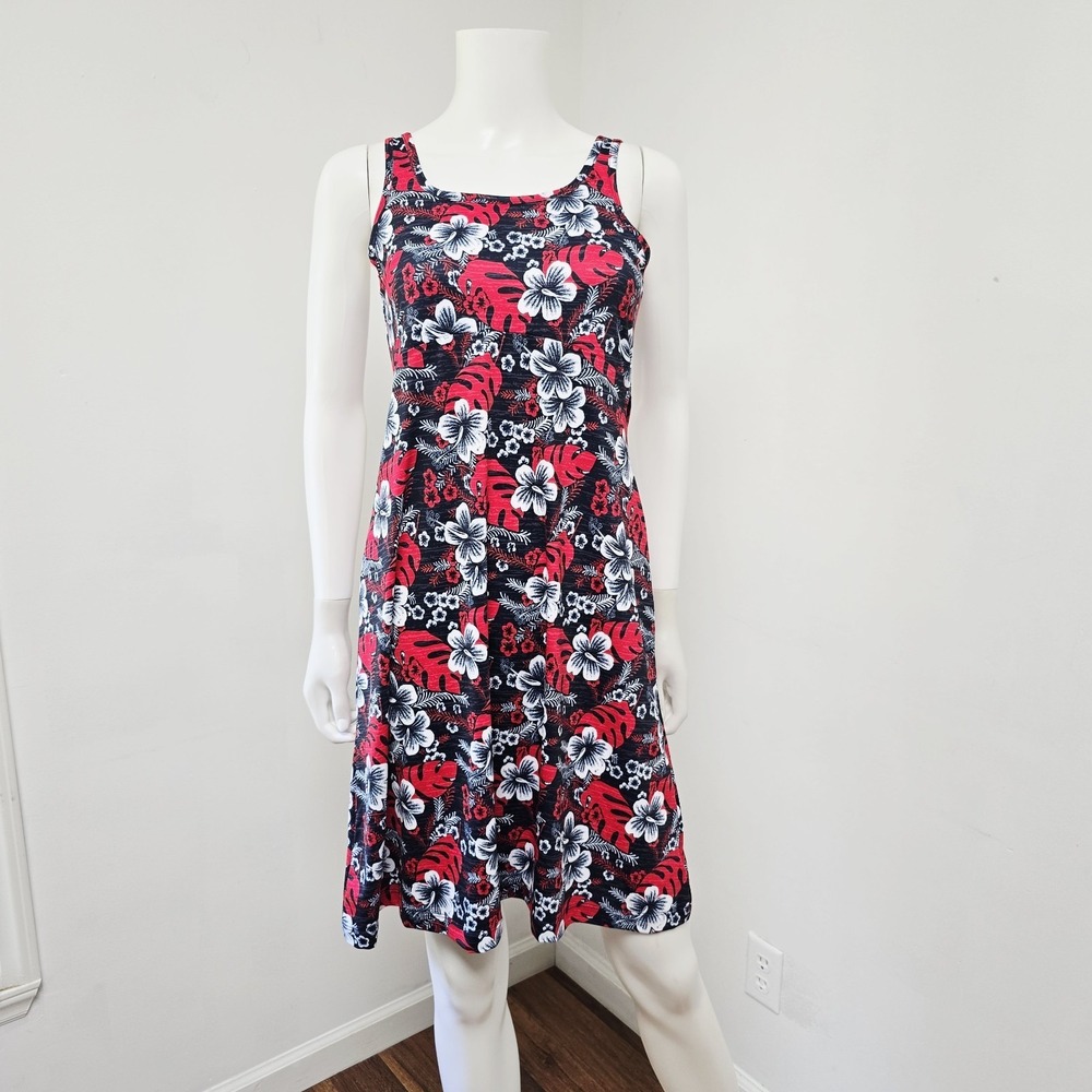 Columbia PFG Freezer III Dress Size S Tropical Floral Sleeveless Stretch Beach